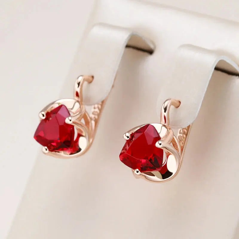 Boucles d'oreille Rouge Éclats Grenat Bijoux Paradise