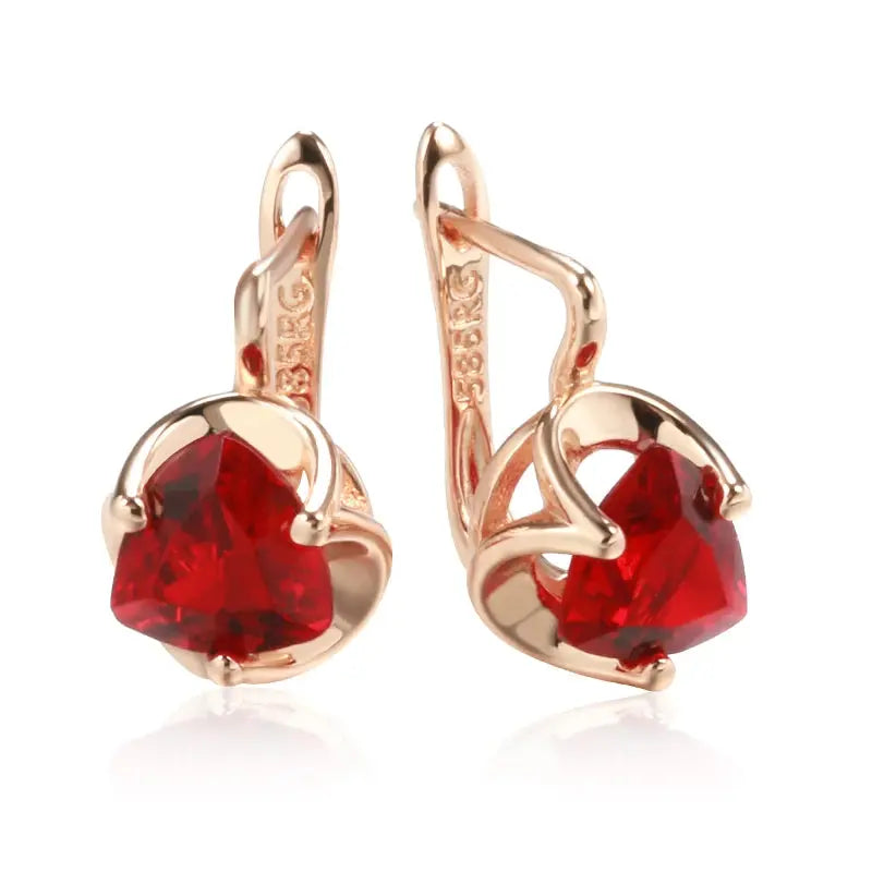 Boucles d'oreille Rouge Éclats Grenat Bijoux Paradise