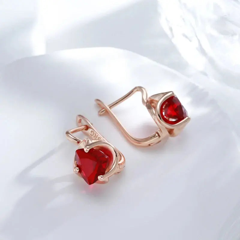 Boucles d'oreille Rouge Éclats Grenat Bijoux Paradise