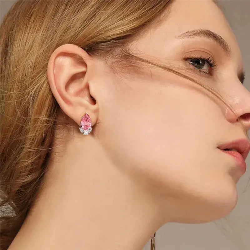 Boucles d'oreille Cristallin Rose Bijoux Paradise