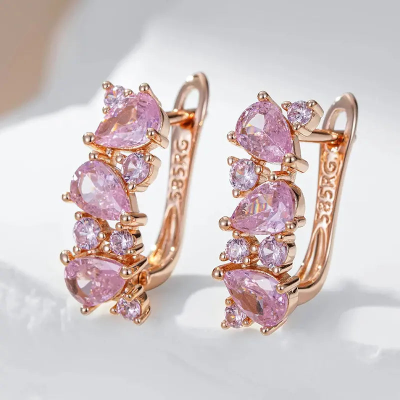 Boucles d'oreille Rose Pétale d’Amour Bijoux Paradise