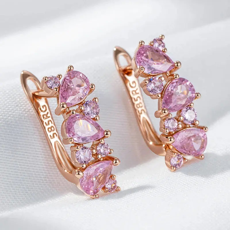 Boucles d'oreille Rose Pétale d’Amour Bijoux Paradise