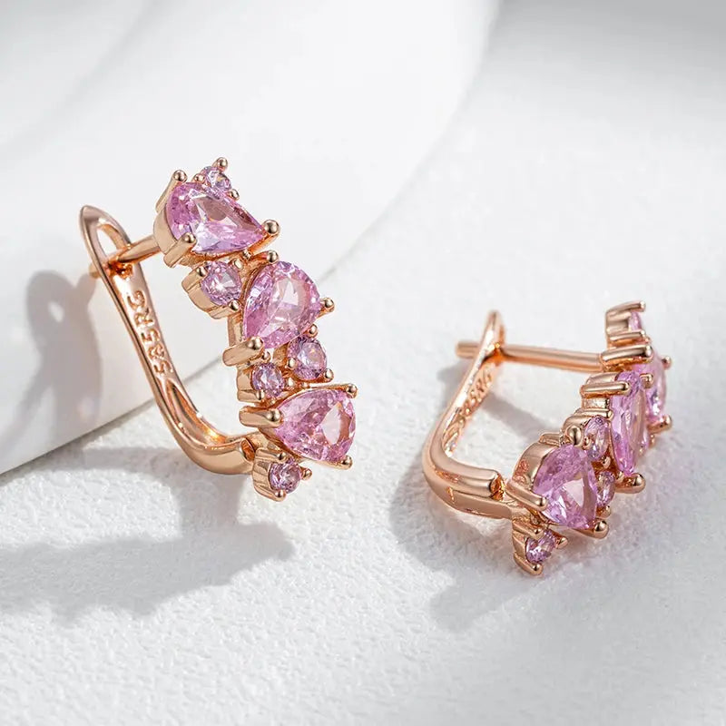 Boucles d'oreille Rose Pétale d’Amour Bijoux Paradise