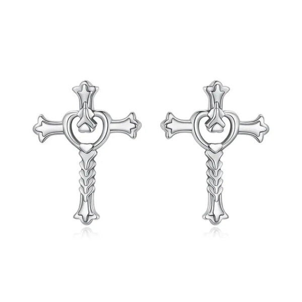 Boucles d'oreilles Croix d’Argent Bijoux Paradise
