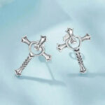 Boucles d'oreilles Croix d’Argent Bijoux Paradise