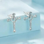Boucles d'oreilles Croix d’Argent Bijoux Paradise
