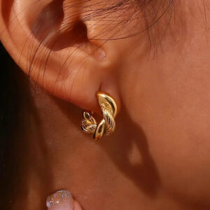 Boucles d'oreilles Or Enlacé Bijoux Paradise