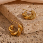 Boucles d'oreilles Or Enlacé Bijoux Paradise