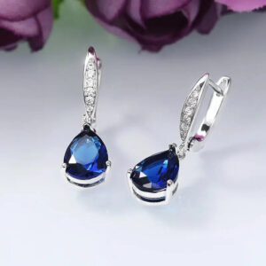 Boucles d'oreille Bleue Océan Saphir Bijoux Paradise
