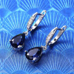 Boucles d'oreille Bleue Océan Saphir Bijoux Paradise