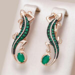 Boucles d'oreille Verte Lézard Bijoux Paradise