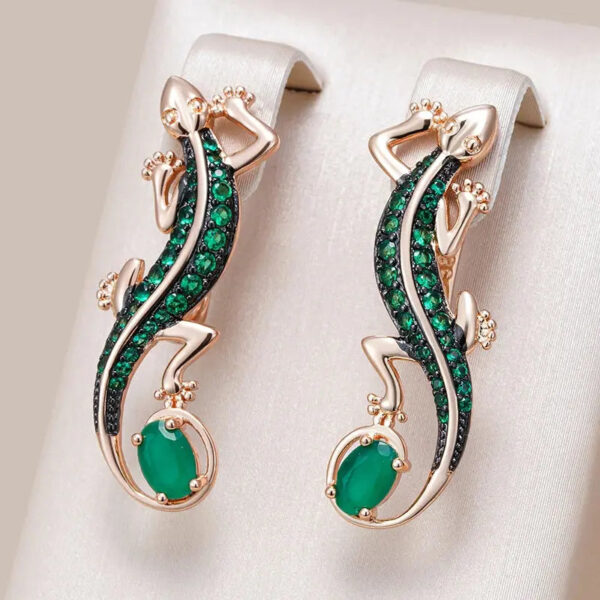 Boucles d'oreille Verte Lézard Bijoux Paradise