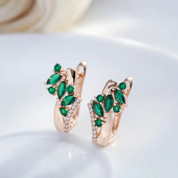 Boucles d'oreille Verte Émeraude Éclatante Bijoux Paradise