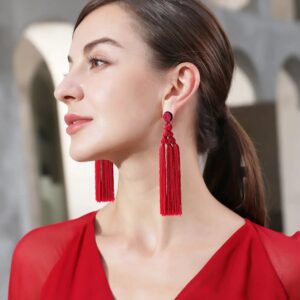Boucles d'oreille Rouge Flamme Carmin Bijoux Paradise
