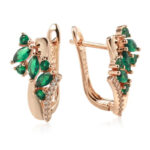 Boucles d'oreille Verte Émeraude Éclatante Bijoux Paradise
