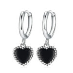 Boucles d'oreille Coeur Noir Bijoux Paradise