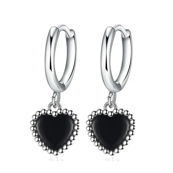 Boucles d'oreille Coeur Noir Bijoux Paradise