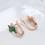 Boucles d'oreille Verte Émeraude Éclatante Bijoux Paradise