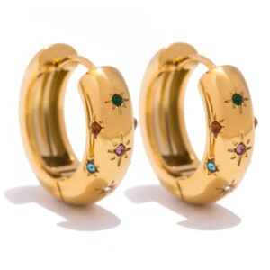 Boucles d'oreille Créole Nuit Étoilée Bijoux Paradise