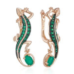 Boucles d'oreille Verte Lézard Bijoux Paradise