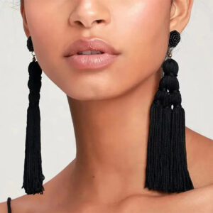 Boucles d'oreille Noire Flamme Carmin Bijoux Paradise