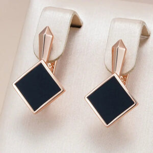 Boucles d'oreille Noire Charbon Étincelant Bijoux Paradise