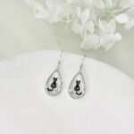Boucles d'oreille Noire Chat Bijoux Paradise