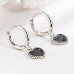 Boucles d'oreille Coeur Noir Bijoux Paradise