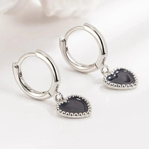 Boucles d'oreille Coeur Noir Bijoux Paradise