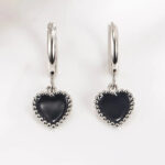 Boucles d'oreille Coeur Noir Bijoux Paradise