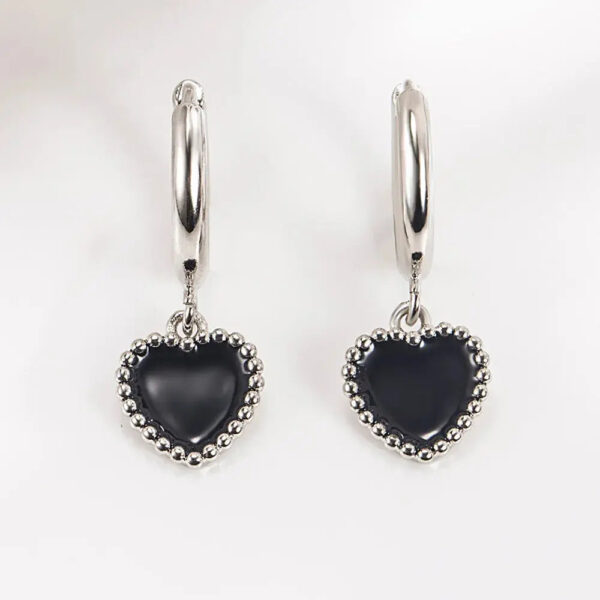 Boucles d'oreille Coeur Noir Bijoux Paradise