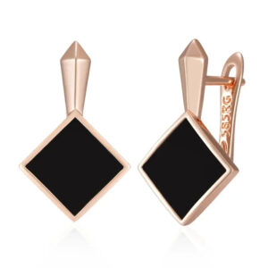 Boucles d'oreille Noire Charbon Étincelant Bijoux Paradise
