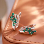 Boucles d'oreille Verte Émeraude Éclatante Bijoux Paradise
