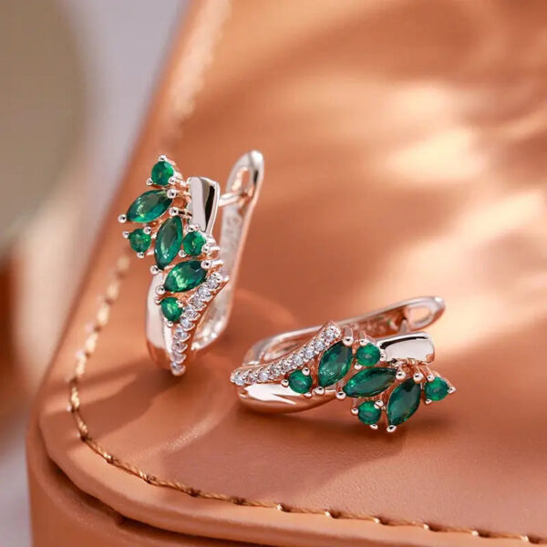 Boucles d'oreille Verte Émeraude Éclatante Bijoux Paradise
