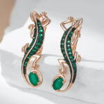 Boucles d'oreille Verte Lézard Bijoux Paradise