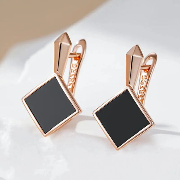 Boucles d'oreille Noire Charbon Étincelant Bijoux Paradise